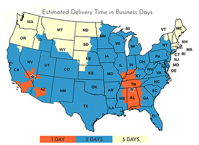 Shipping Map from North Carolina