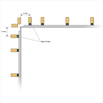 Drawing Add New Studs Perimeter Decoupled Wall or Ceiling